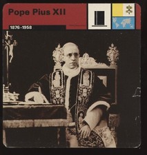 Pope Pius XII  Edito Service Card Second World War II Person
