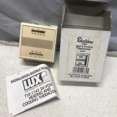 ROBERTSHAW - Lux Products NJ - CM84 TERMOSTATO DE CALEFACCIÓN Y REFRIGERACIÓN 24VAC Foto 1 de 2