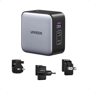 Ugreen 65W Nexode Caricabatterie 3-Port Gan Veloce Carica USB C Viaggi Adapter - Zdjęcie 1 z 24