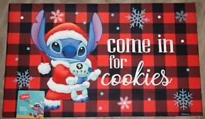 Disney Lilo & Stitch 30x18 Nero Rosso Come in for Biscotti Benvenuto in gomma - Foto 1 di 1