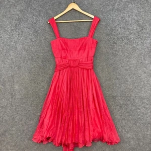 Zara Dress Womens Small Pink Silk Sleeveless A-Line Belt Cocktail Party 16514 - Picture 1 of 12