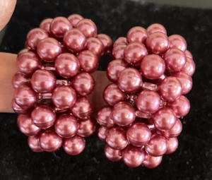 Primo Cranberry Purple Cluster Clip On Earrings - Picture 1 of 3