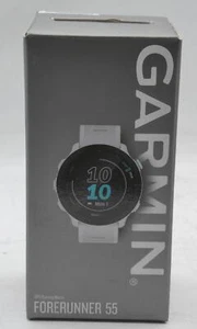 WHITE-GARMIN FORERUNNER 55 GPS RUNNING WATCH #127637# - Photo 1 sur 6