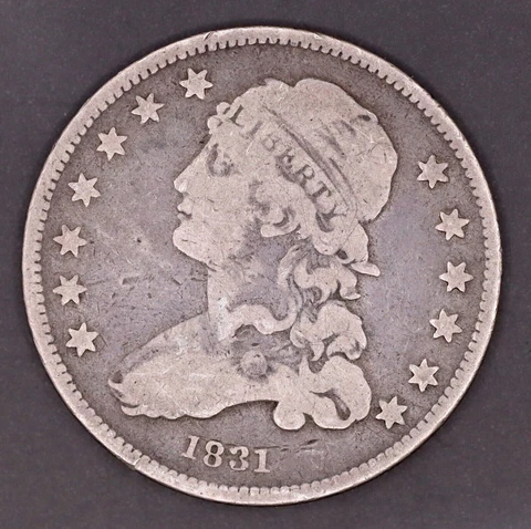 1831 Capped Bust Quarter Small Letters - VG/F Cover