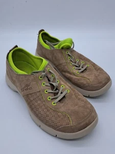 Dansko Elise Brown Suede Comfort Sneakers EUR 41 Womens Size 11 Mocha Lime - Picture 1 of 10
