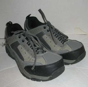 Mens 7.5 Brahma Seth Gray/Black Leather Casual Work Hiking Shoes - Picture 1 of 8