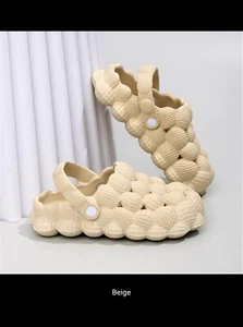 Beige Bubble Rutschen Gartenclogs für Damen Herren Licht Komfort Massage 6/6.5 - Bild 1 von 9