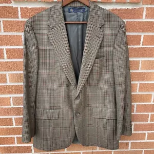 Vintage Brooks Brothers Union Made In USA 100% Wool Plaid Blazer 40R Multicolor - Picture 1 of 12