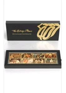 The Rolling Stones Gold Plated 60th Anniversary Royal Mail Stamp Set Ltd Edition - Imagen 1 de 3