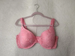 Delta Burke Women Bra 42D Pink Nylon Blend Lace Over Underwired Push Up Fit Bra - Picture 1 of 17