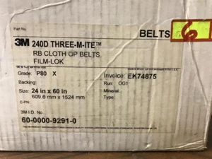 3M 240D Three-M-ite RB Cloth OP Belts P80x 24" x 60" - 6 Total Belts - Picture 1 of 3