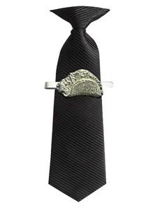 FT298 Taco 2.3x1.4cm English Pewter on a Tie Clip (slide) - Picture 1 of 1