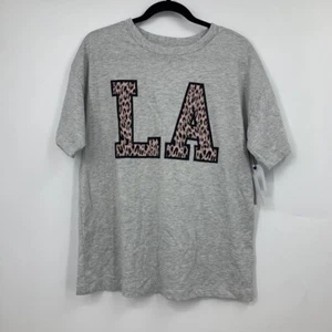 Abound Women's Graphic Cheetah Print LA Oversized Crew Neck T-Shirt Size M NWT - Picture 1 of 10