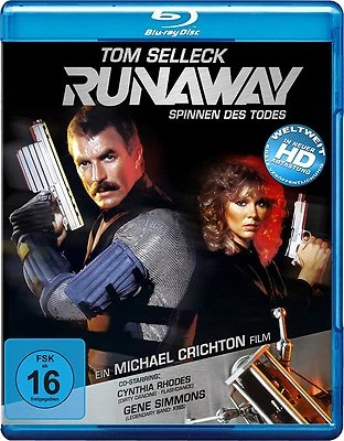 Runaway (1984) Tom Selleck Blu-Ray NEW (German Package includes English Audio) - Image 1 of 4