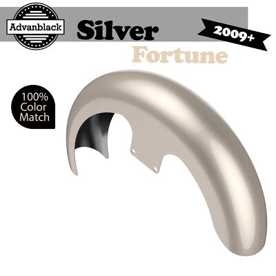 Silver Fortune 21" Reveal Wrapper Hugger Front Fender For 2009+ Harley Davidson - Image 1 of 4