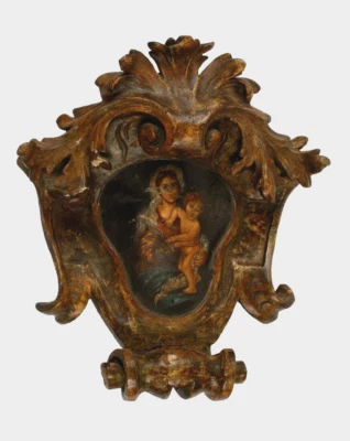 Cartucho antiguo, un panel barroco italiano, paquete dorado, siglo XVII, 1600!! Foto 1 de 4