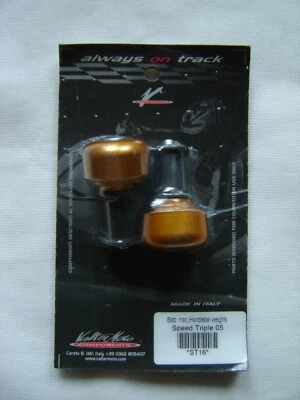 Terminali Contrappesi Manubrio Valtermoto Triumph Speed Triple 2005-2007 Oro - Immagine 1 di 3