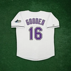 Dwight Gooden 2000 Tampa Bay Devil Rays Men's Home White Throwback Jersey - Picture 1 of 6