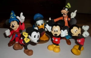Lot of  6 Disney Mickey Mouse PVC Figures Goofy Donald Mickey Sorcerer+more - Picture 1 of 10