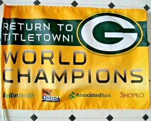Green Bay Packers Regreso a Titletown Celebración 17x12 Bandera 2010 Super Bowl XLV - Imagen 1 de 4