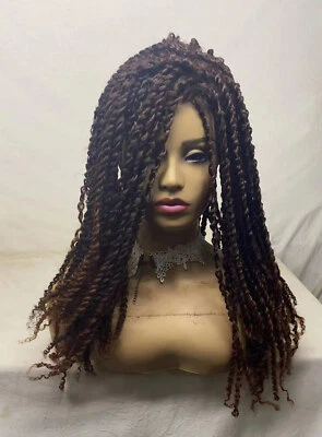 Pelucas largas Dreadlock para mujeres pelucas trenzadas trenzado ganchillo peluca de cabello peluca marrón Foto 1 de 4