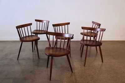 1960s Set of 6 Mira Chairs by Gino Russo George Nakashima Studio - Image 1 of 4