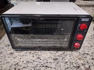 Delonghi Alfredo Toaster Oven Bake Broil White With Red XU18ST Broken Handle ** - Picture 1 of 8