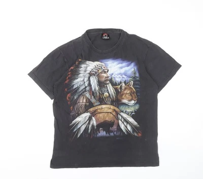 Camiseta para hombre Hero Buff negra M tribal nativo lobo Foto 1 de 4