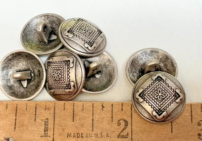 metal buttons pewter shank 5pcs 5/8" - Image 1 of 4