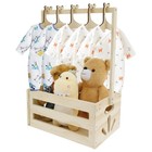 Babykorb Geschenk mit Griff Holz Babyparty Schrank 41x30x20cm Mehrzweck Baby