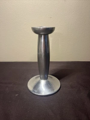 Candelabro pilar de peltre plateado Pottery Barn 6,5” ligera imperfección ver foto Foto 1 de 4