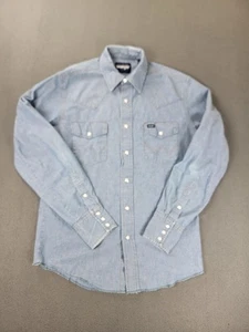 Wrangler Hemd Herren 15,5x35 Denim Western Pearl Snap Langarm Cowboy Rodeo - Bild 1 von 17