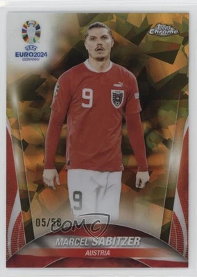 2024 Topps Chrome UEFA Euro Sapphire Edition Gold /50 Marcel Sabitzer #100 - Image 1 of 2