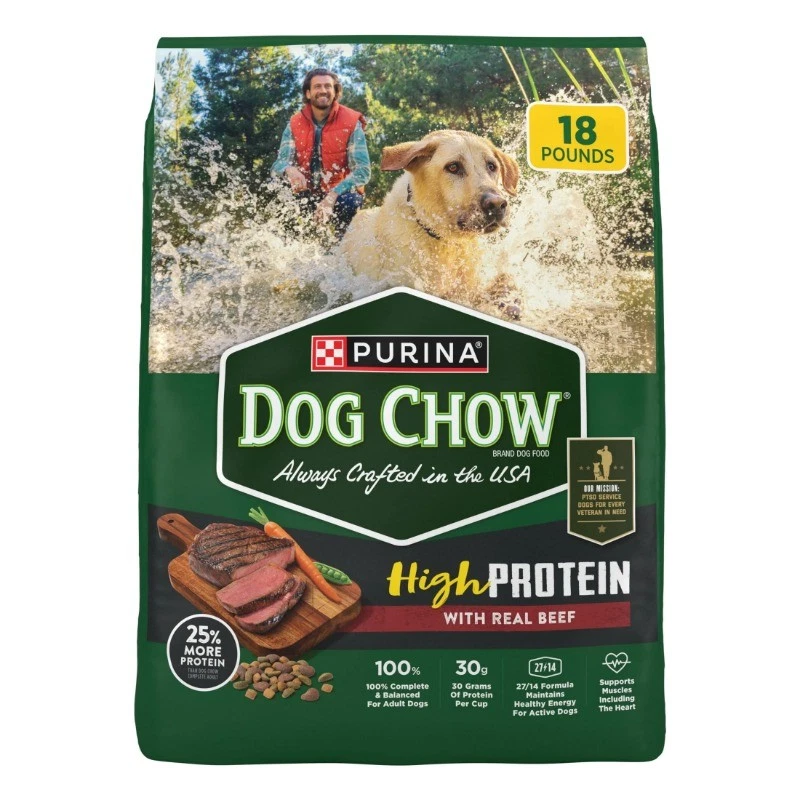 Purina Dog Chow High Protein Muscle Support Dry Dog Food with Real Beef