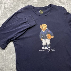 Polo Ralph Lauren blau Polo Bear USA Basketball Grafik T-Shirt Größe Large - Bild 1 von 8