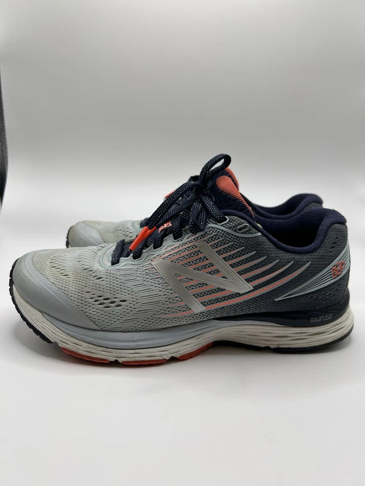 New Balance Women's 880 v8 Running Shoe, Grey/orange, womens 8 D US - Image 1 of 4