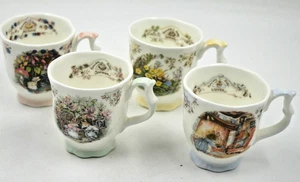 ROYAL DOULTON BRAMBLY HEDGE 4er SET MINIATUR SAISON BECHER TASSEN 1. QUALITÄT - Bild 1 von 3