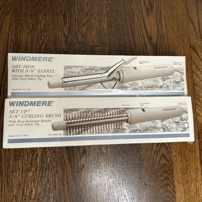 Vtg WINDMERE Dry Iron/Curling Brush Lot NOS - Image 1 of 4