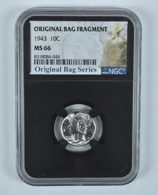 1943 Mercury Dime Original Bag Fragment MS66 NGC - Image 1 of 4
