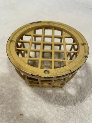 Antigua jaula de rana con soporte de flores de acero “The Dazey” circa 1910 3,25” X 2” amarilla  - Imagen 1 de 4