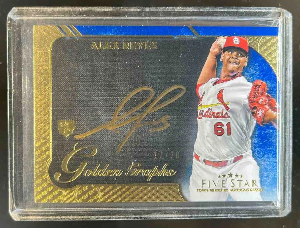 2017 Topps Five Star Alex Reyes Golden Graphs Auto Blue Rookie RC #/20 Cardinals - Image 1 of 2
