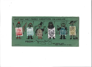 A UNIQUE CHRISTMAS CARD FROM A STAMP DEALER IN NEW YORK  Dated 12-25-1933 - Picture 1 of 3