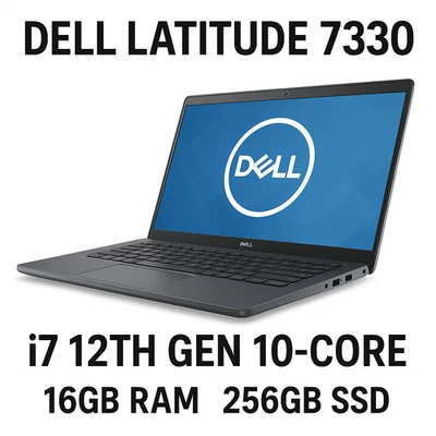Dell Latitude 7330 Laptop i7 12th Gen 10-Core 16GB RAM 256GB SSD Iris Xe W11 - Image 1 of 3
