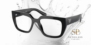 PRADA PR A03V 16K1O1 Black Demo Lens 52 mm Women's Eyeglasses - Picture 1 of 2