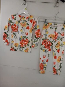 BABY GAP Girl's sz 4 years 2-piece Off White Floral Pajama Set NWT $29.99 437722 - Picture 1 of 3