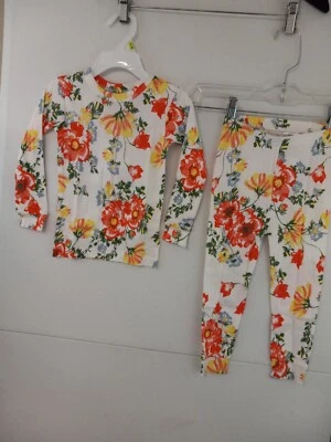 BABY GAP Girl's sz 4 years 2-piece Off White Floral Pajama Set NWT $29.99 437722 - Image 1 of 3