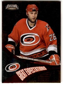 2002-03 Pacific Exclusive Great Expectations Erik Cole #4 Carolina Hurricanes