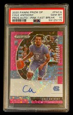 2020 Panini Prizm DP Cole Anthony Prospect Autographs Pink Fast Break /25 PSA 10