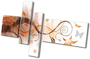 Floral Abstraktes Design MULTI CANVAS WANDBILD Bild Druck VA - Bild 1 von 1