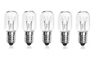 Paquete de 5 bombillas de lámpara de sal 15W E14 230V calentador aromático pequeño tornillo Edison - Imagen 1 de 8